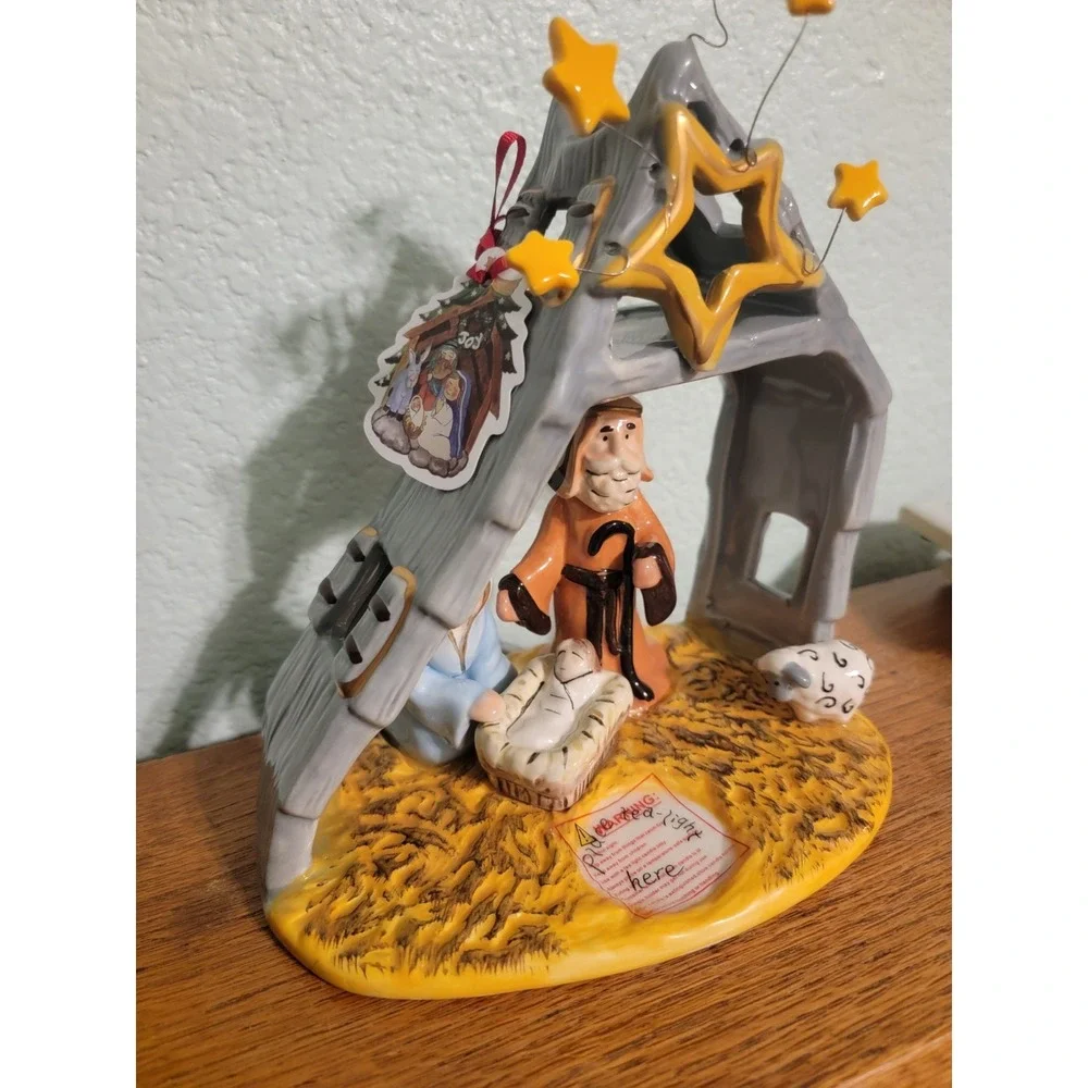Blue Sky Clayworks 2009  Christmas Nativity Tea‎ Light Candle Holder 8